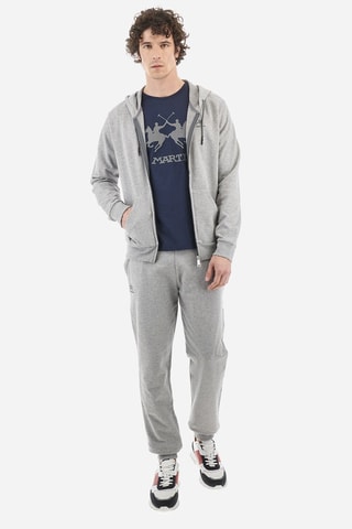 Sweat regular à capuche - Gris chiné