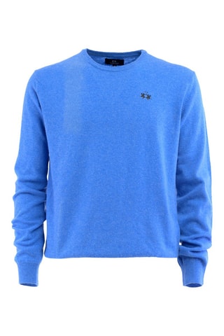 Sweat regular en laine - Bleu