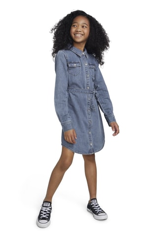 Biologisch Katoenen Spijkerblouse-jurk - Blauw