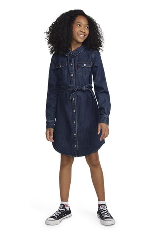 Biologisch Katoenen Spijkerblouse-jurk - - Blauw