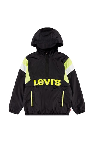 Coupe-vent à capuche - Blanc, noir, rouge et vert