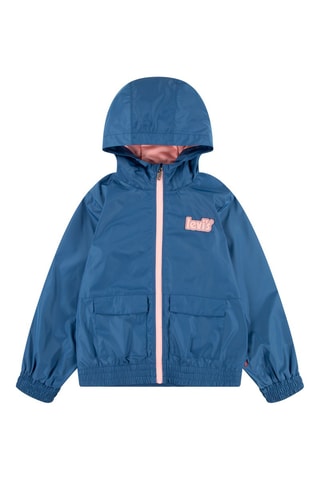 Windjack met Capuchon - Wit, rood, blauw en roze