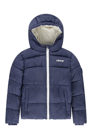 Gewatteerde Jas met Capuchon Marineblauw