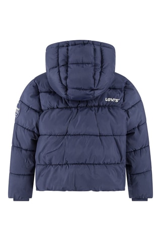 Gewatteerde Jas met Capuchon Marineblauw