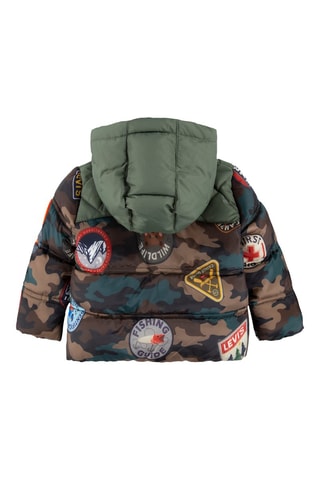 Gewatteerde Jas met Capuchon Kaki