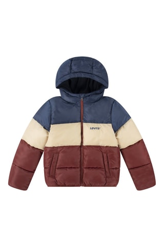 Gewatteerde Jas met Capuchon - Marineblauw en bordeauxrood