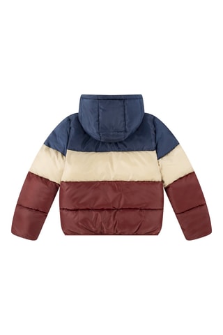 Gewatteerde Jas met Capuchon - Marineblauw en bordeauxrood