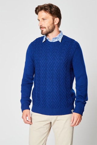 Pull en laine - Bleu électrique - Harmont & Blaine