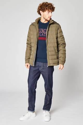 Gewatteerde Jas met Capuchon Olijfgroen