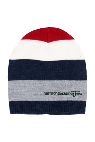 Gorro em lã - Azul-marinho e vermelho