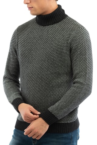 Camisola em lã e caxemira - Preto e branco