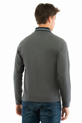 Polo - Cinzento e azul-cobalto