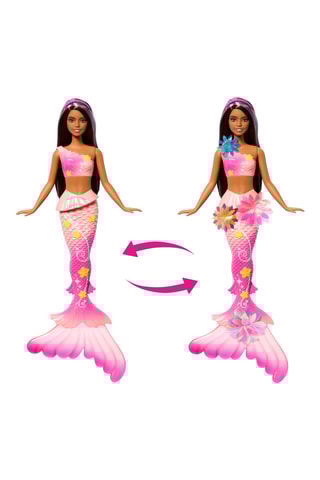 Sereia Flor Mágica Boneca Barbie de cabelos castanhos compridos - A partir dos 36 meses