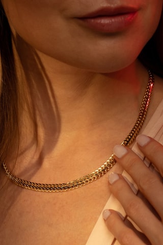 Ketting Maille Ovale Geelgoud