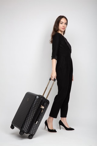 Bamboezijden Weekendtrolley Jesco - Zwart en Grijs - 64 cm