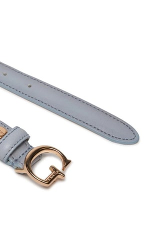 Leren Riem - lichtblauw