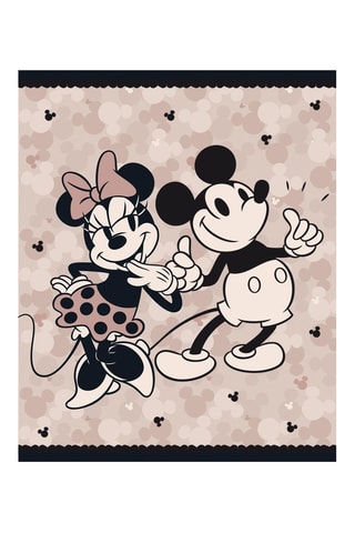 Couverture Mickey et Minnie Disney - Beige et noir - 130 x 160 cm