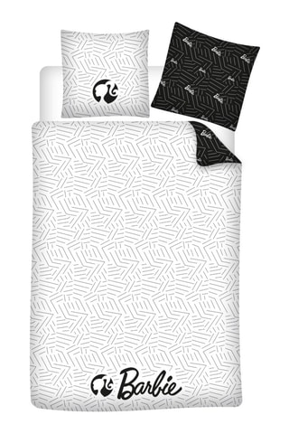 Parure de couette en coton 85 fils/cm² Barbie - Noir et blanc