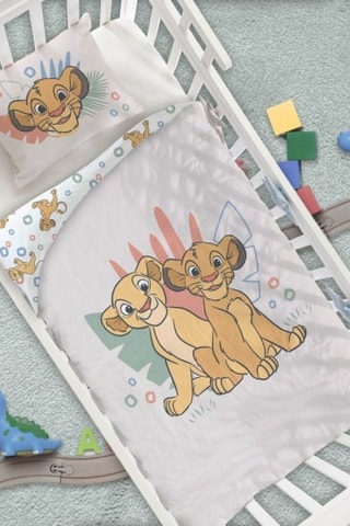 Parure de couette en coton 52 fils/cm² Nala et Simba Le Roi Lion Disney - Gris