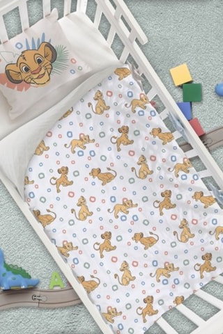 Parure de couette en coton 52 fils/cm² Nala et Simba Le Roi Lion Disney - Gris