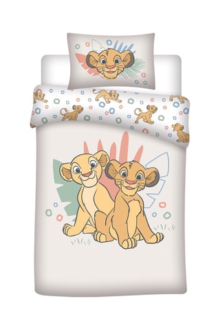 Parure de couette en coton 52 fils/cm² Nala et Simba Le Roi Lion Disney - Gris