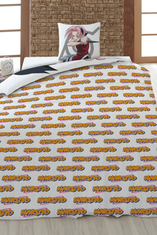 Parure de couette Naruto - Blanc et orange