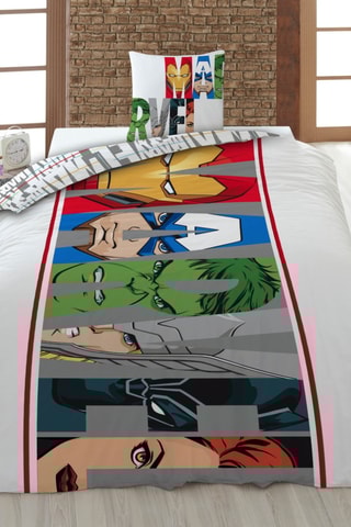 Parure de couette Avengers Marvel - Blanc et rouge