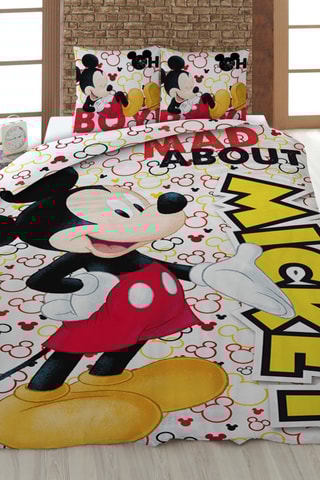 Parure de couette Mickey Disney - Blanc et rouge