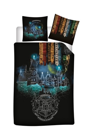 Parure de couette Harry Potter - Noir et bleu