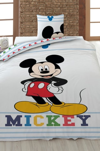 Parure de couette en coton 52 fils/cm² Mickey Disney - Blanc