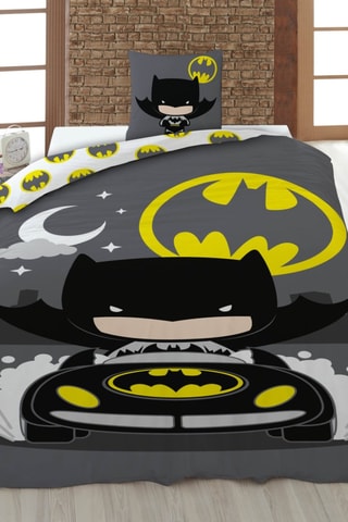 Parure de couette en coton 52 fils/cm² Batman La Ligue des Justiciers DC Comics - Gris