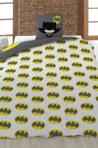 Parure de couette en coton 52 fils/cm² Batman La Ligue des Justiciers DC Comics - Gris