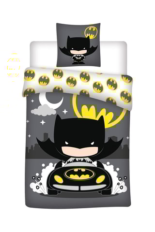 Parure de couette en coton 52 fils/cm² Batman La Ligue des Justiciers DC Comics - Gris