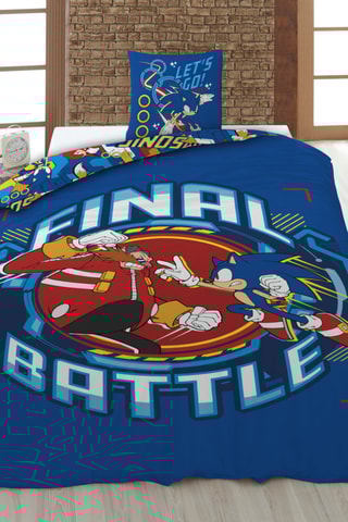 Parure de couette en coton 52 fils/cm² Sonic - Bleu