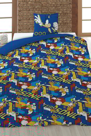 Parure de couette en coton 52 fils/cm² Sonic - Bleu