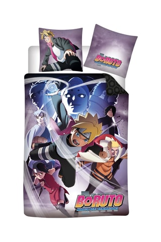 Parure de couette en coton 52 fils/cm² Naruto Next Generation - Gris et violet