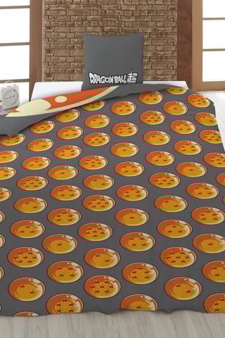 Parure de couette Dragon Ball Z - Gris et orange - 140 x 200 cm
