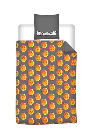 Parure de couette Dragon Ball Z - Gris et orange - 140 x 200 cm