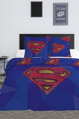 Parure de couette Superman DC Comics - Bleu et rouge -240 x 220 cm