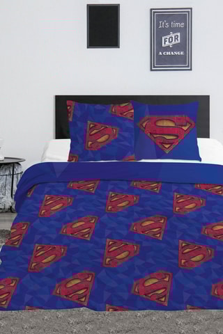Parure de couette Superman DC Comics - Bleu et rouge -240 x 220 cm