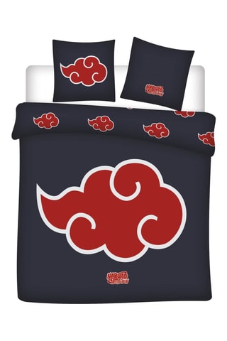 Parure de couette Naruto Shippuden - Bleu marine et rouge - 240 x 220 cm