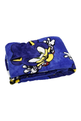 Plaid Sonic - Bleu et jaune - 110 x 150 cm