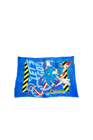 Plaid Sonic - Bleu et jaune - 110 x 150 cm