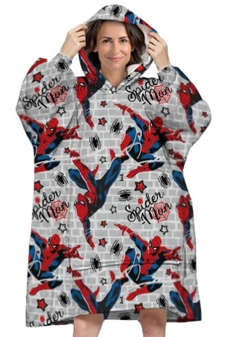Poncho à capuche Adulte Spider-Man Avengers Marvel - Gris et rouge