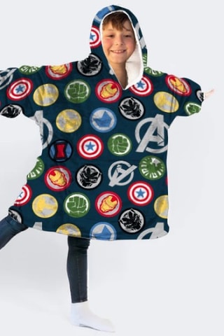 Poncho à capuche 7-14 ans Avengers Marvel - Bleu et jaune