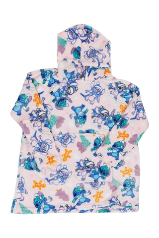 Poncho à capuche 7-14 ans Angel et Stitch Lilo et Stitch Disney - Bleu et rose