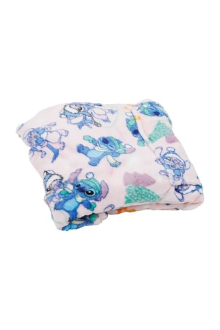 Poncho à capuche 7-14 ans Angel et Stitch Lilo et Stitch Disney - Bleu et rose