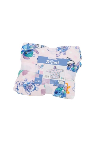 Poncho à capuche 7-14 ans Angel et Stitch Lilo et Stitch Disney - Bleu et rose