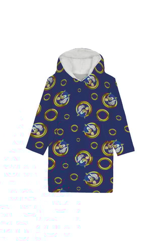 Poncho à capuche 7-14 ans Sonic - Bleu et doré