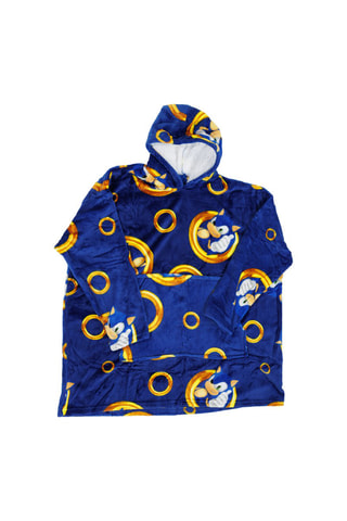 Poncho à capuche 7-14 ans Sonic - Bleu et doré